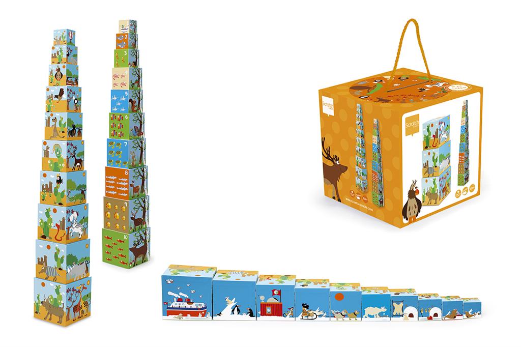 Animals Of The World 10 Pcs Stacking Tower - Jumbo