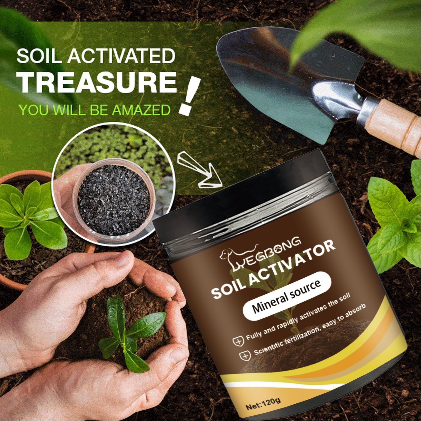 Boost Plant Growth and Rooting with Organic Soil Activator, Prevent Soil Compaction ,120g