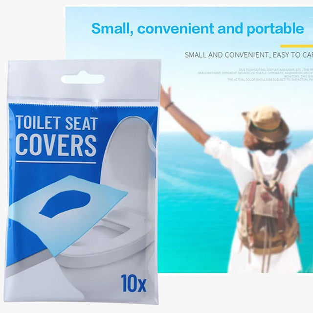 10 Water-Soluble Toilet Seats - Eco-Friendly Disposable Seat Covers for Hygienic Public Restrooms