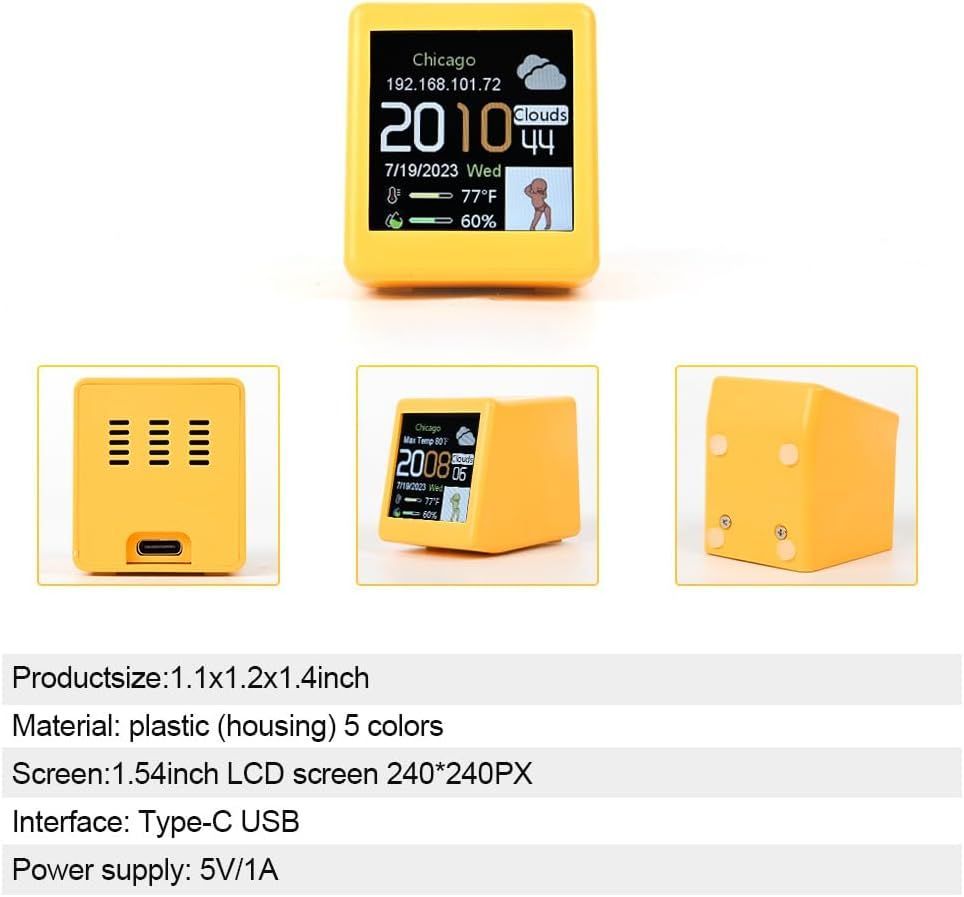 Intelligent Weather Clock Wifi Small Tv Modeling Clock Creative Digital Ornaments Mini Clock