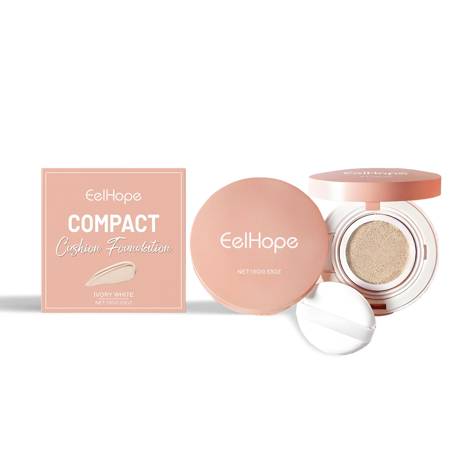 Cushion Foundation, Natural Lightweight, Long-Lasting, Hydrating, Flawless Skin ,15g
