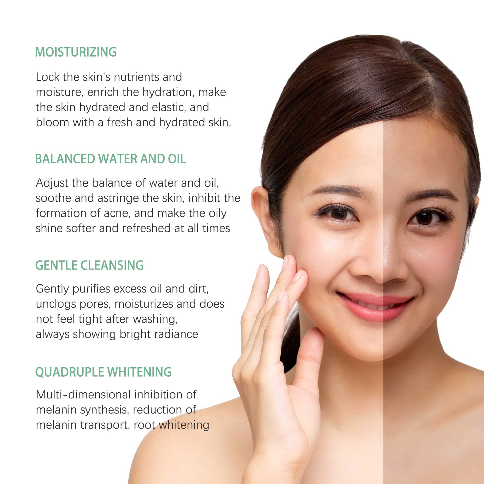 Brightening and Cleansing Facial Cleanser, Gentle Moisturizing, Acne Control, Hydrating, Refreshing ,120g