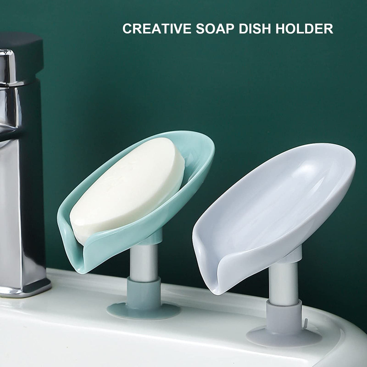 Bar Soap Holder Self Draining Soap Dish with Suction Cup Bathroom Soap Box Tray