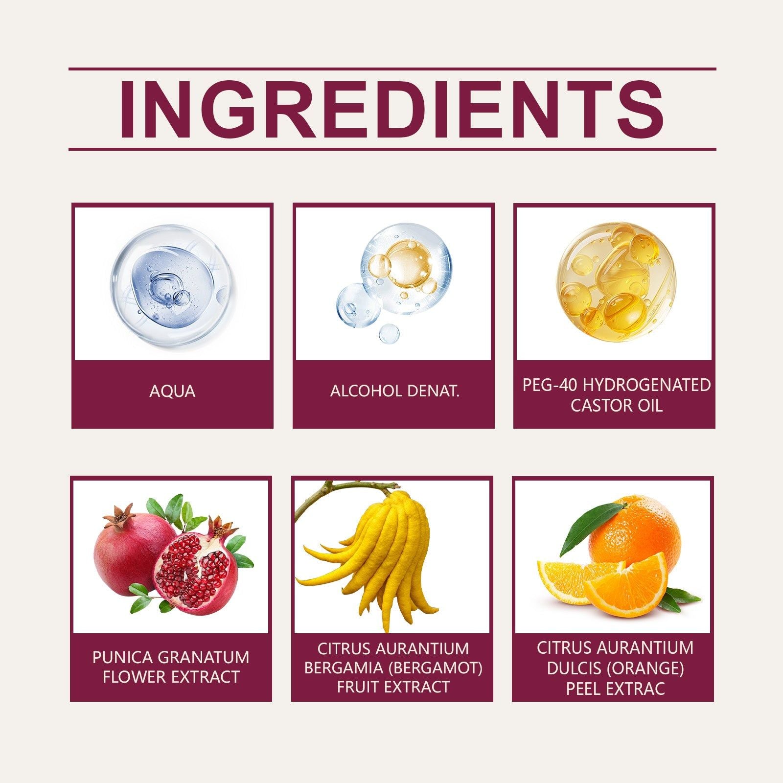 Charm Pomegranate Floral Water, Fresh Long-Lasting Fragrance, Elegant & Easy to Carry ,10ml/box