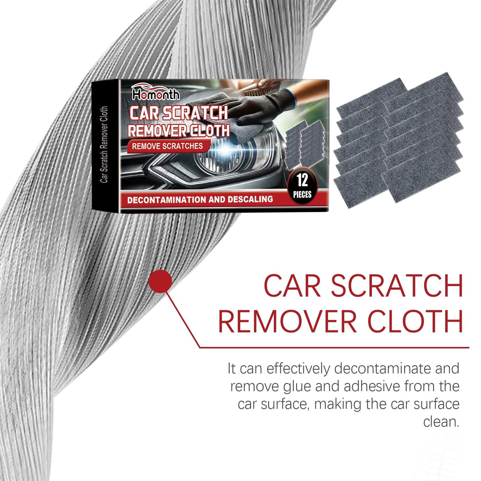 Car Scratch Remover Cloth, Quick Car Cleaning & Paint Repair, Easy Scratch Fix ,12pcs