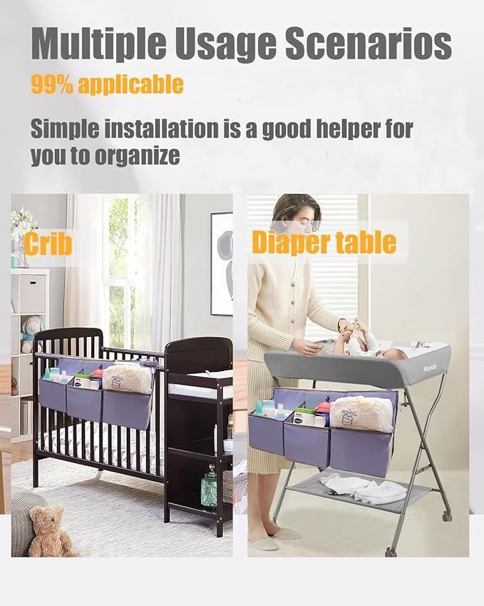 Hanging Diaper Caddy Organizer Durable Baby Organizer Diaper Stacker for Changing Table