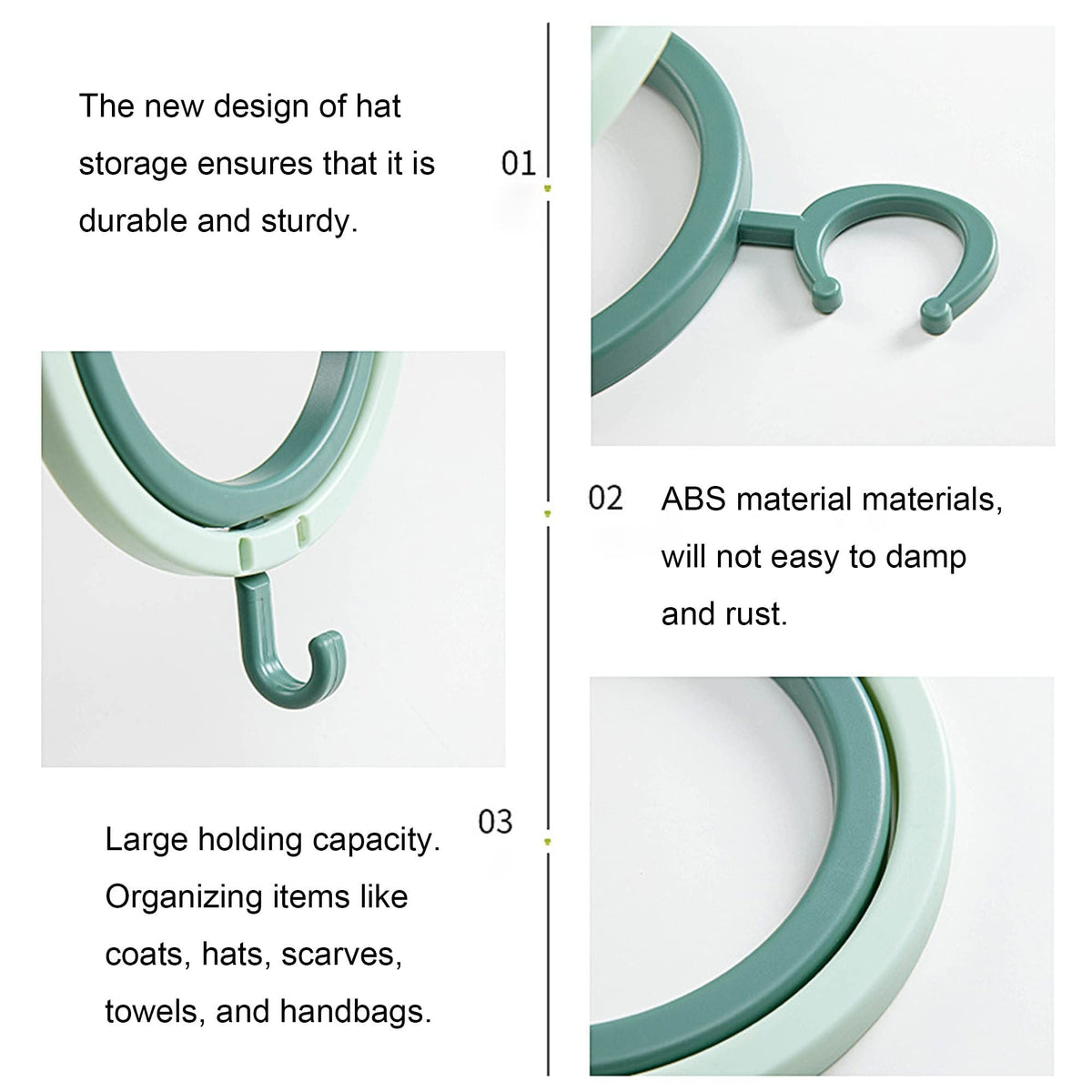 6pcs Storage Hook Rack For Hat Household Hanging Cap Rack Dormitory Scarf Hook