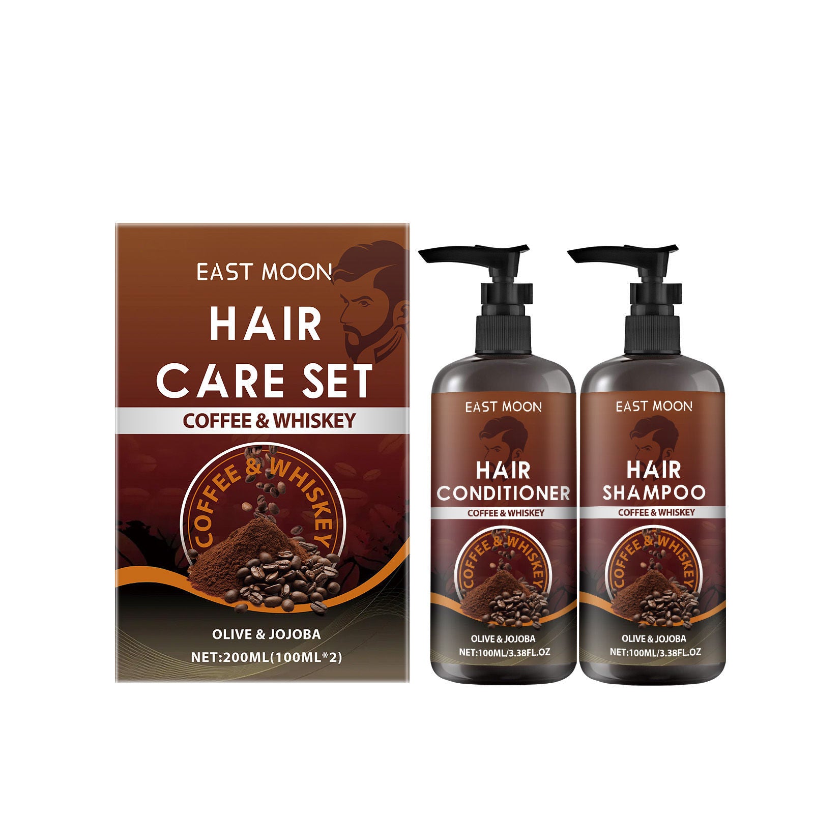 Coffee Whiskey Shampoo Set, Deep Nourishment for Dry, Smooth Hair ,200ml