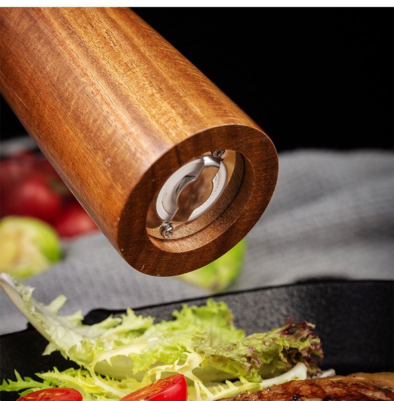 Pepper Grinder Wooden Manual Adjustable Salt Pepper Grinder Mill For Kitchen