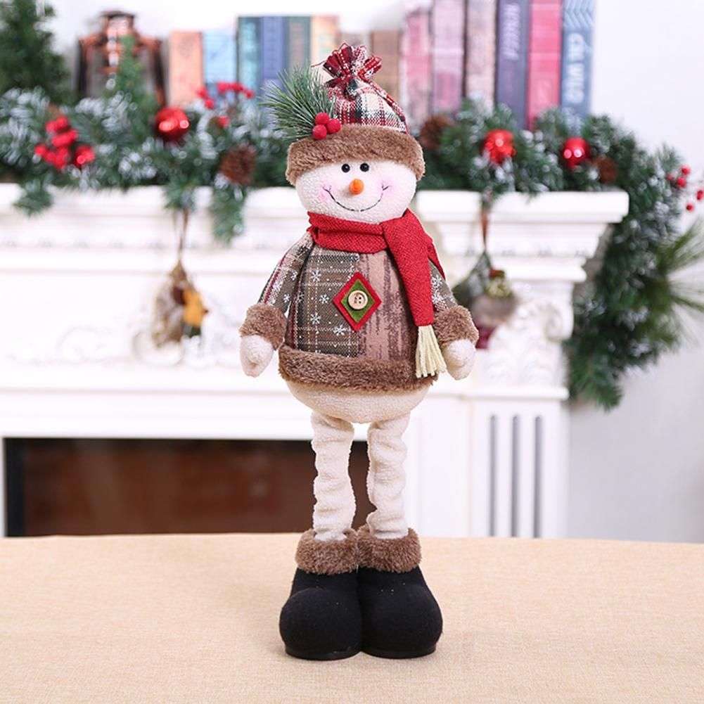 Christmas Santa Claus Plush Dolls Snowman Ornament Xmas Decoration Kids Toy