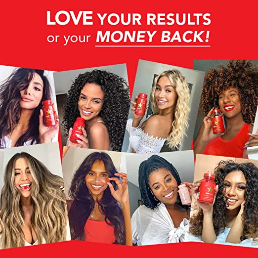 Hairtamin - فيتامينات الشعر على شكل نجوم لزجة، 60 قطعة لزجة نباتية