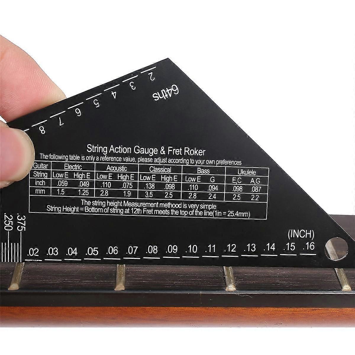 Fret Leveling Tool Guitar Neck Fingerboard Measuring Ruler