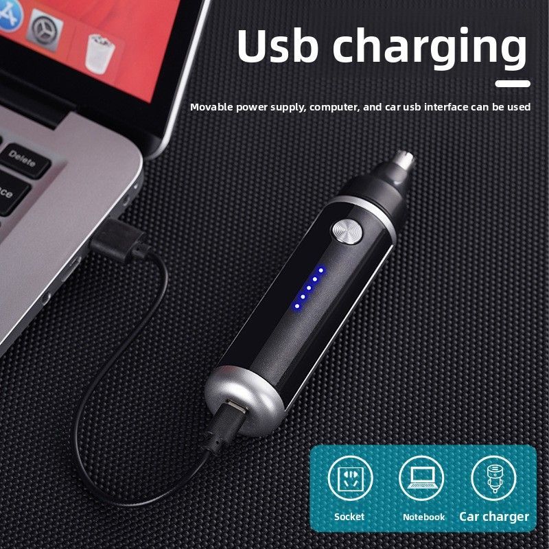 USB Nose Hair Trimmer with Battery Display