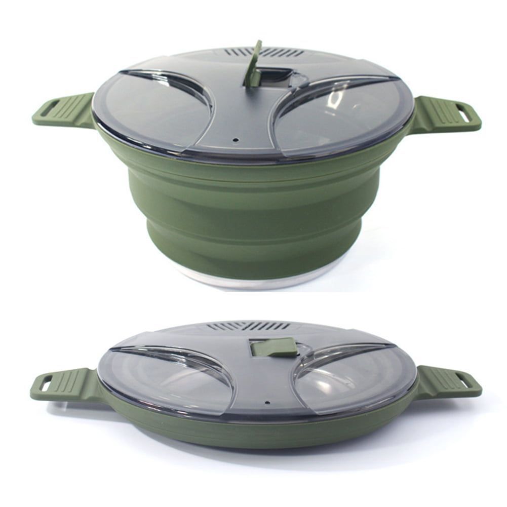 Outdoor Folding Pot Portable Camping Cooker Pot Silicone Kettle Pot Outdoor Camping Tools