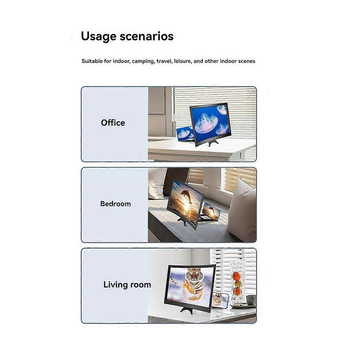 12 Inch Mobile Screen Amplifier HD Video Magnifier Stand