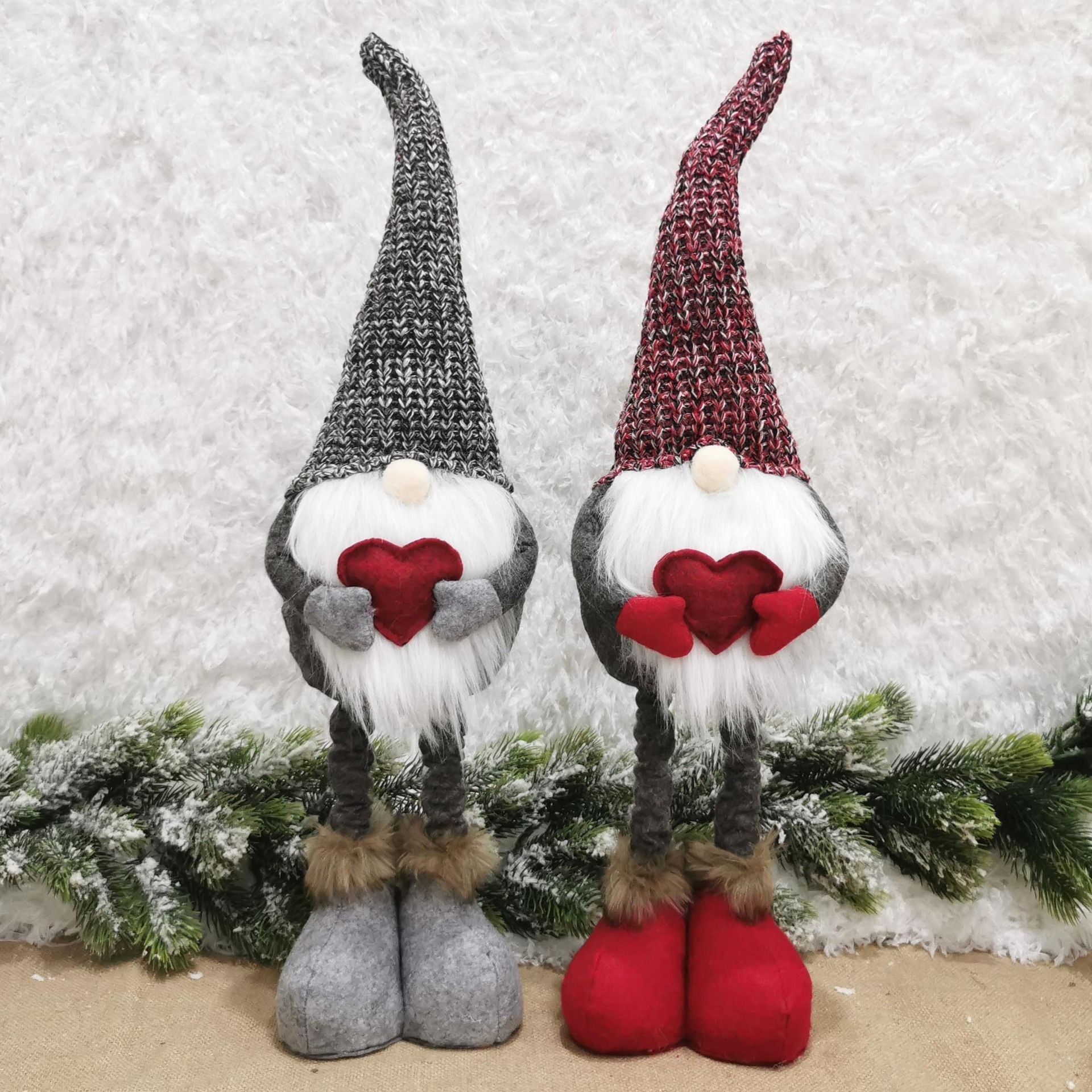 2pcs Valentines Day Decorations Knitted Retractable Faceless Doll Gift Gnome Doll Ornaments