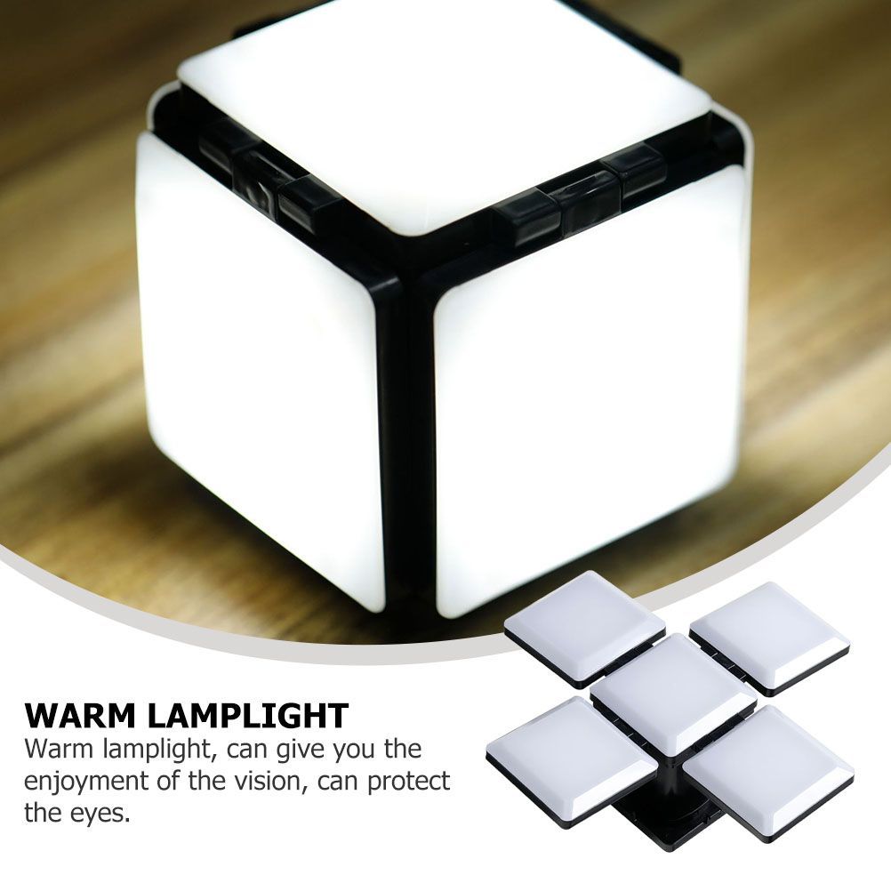 Rubiks Cube Night Light Bedroom Night Lamp Foldable Led Light Energy Saving Lamp Desk Decoration