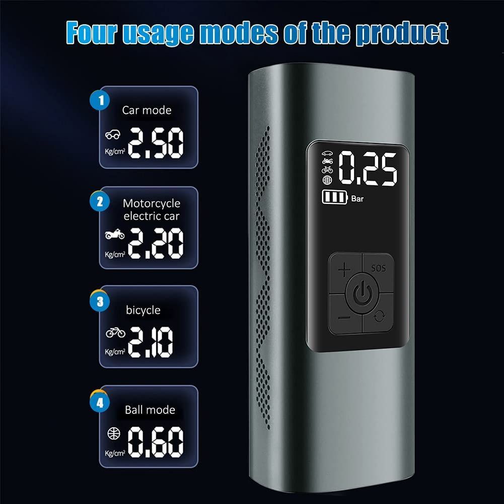 Electric Air Pump Car Tire Inflator Portable Rechargeable Air Compressor For Auto Bike Ball