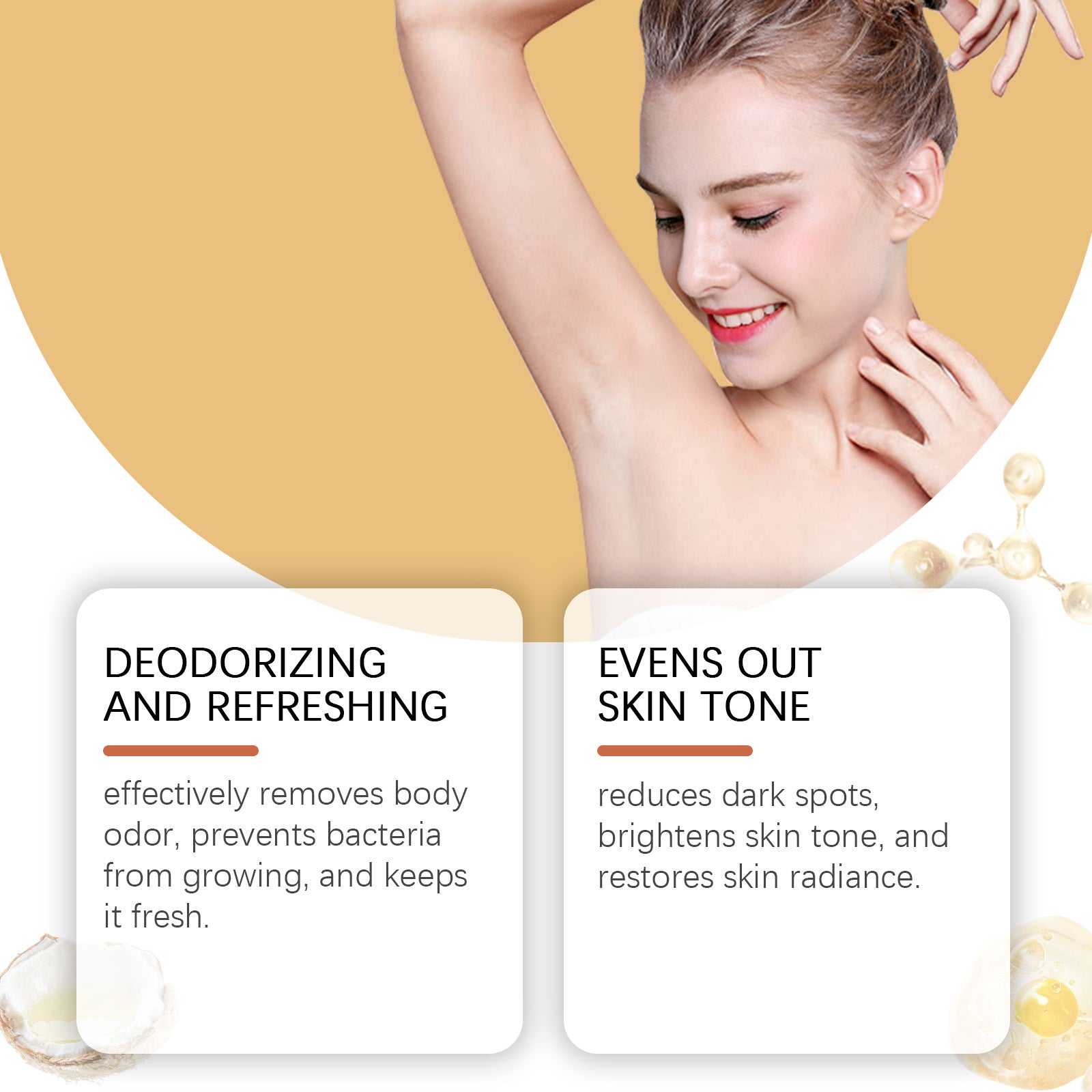 Body Care Cream, Long Lasting Fragrance, Odor Removal, Skin Brightening ,100g