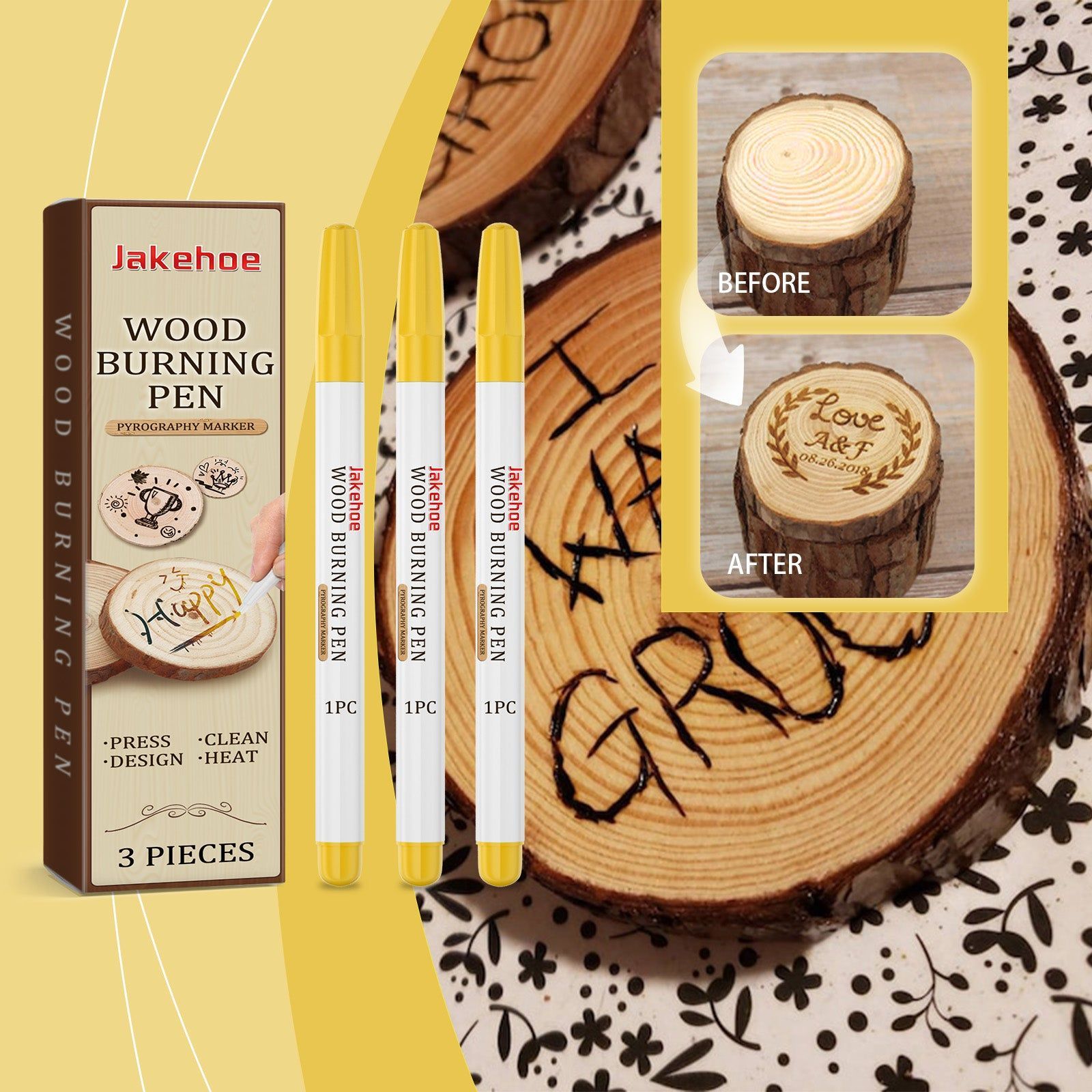 Premium Pyrograph Marker Pen for Woodworking, Art, and DIY Creative Projects ,3 pieces