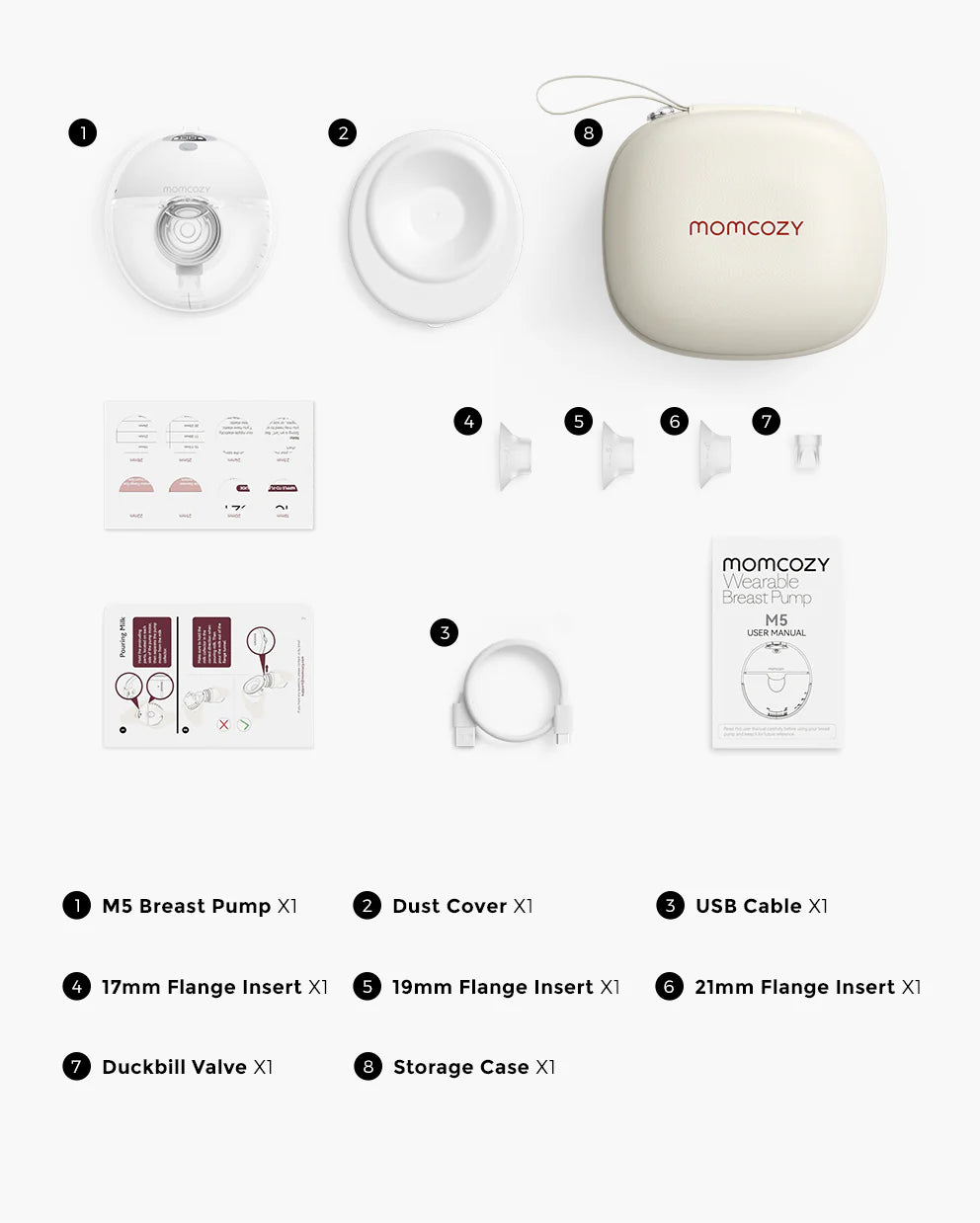 Momcozy - Electric Wearable Single Breast Pump M5-Maroon