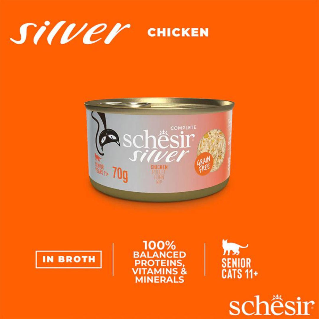 Schesir Silver Senior Cat Wholefood Wet Cat Food, 70gm