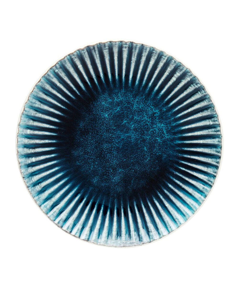 Mystique Handcrafted Ceramic Plate Aquatic Blue Rim
