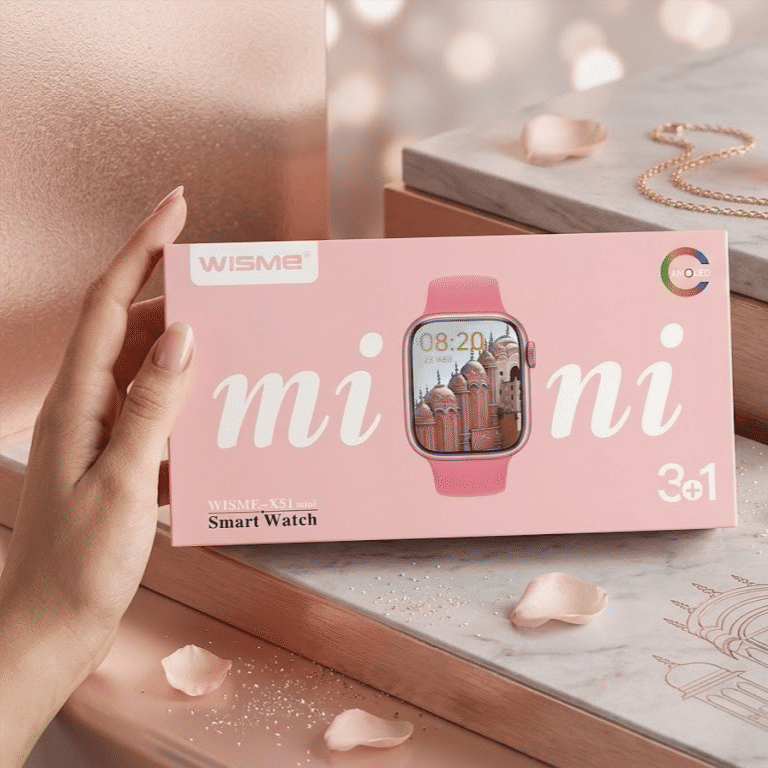 WISME X51 Mini Smart Watch with 3 Bands, Pink