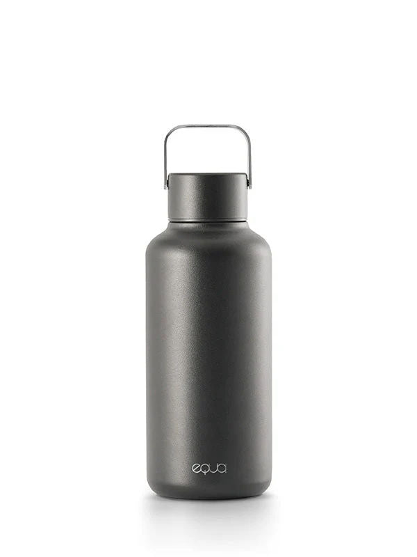Equa Timeless Dark Stainless Steel Bottle, 600ml