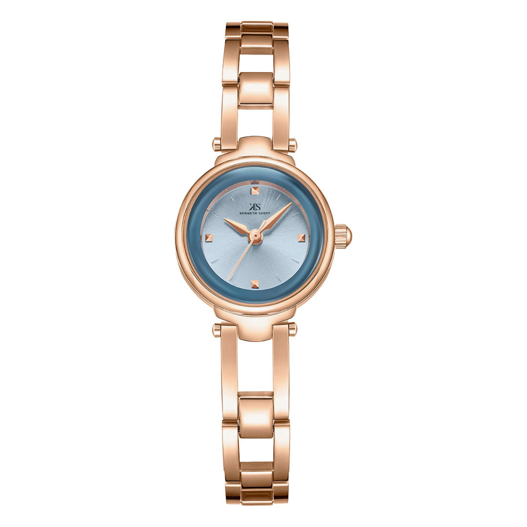 KENNETH SCOTT Rose Gold Analog Stainless Steel Strap Watch, K23516-RBKL Series