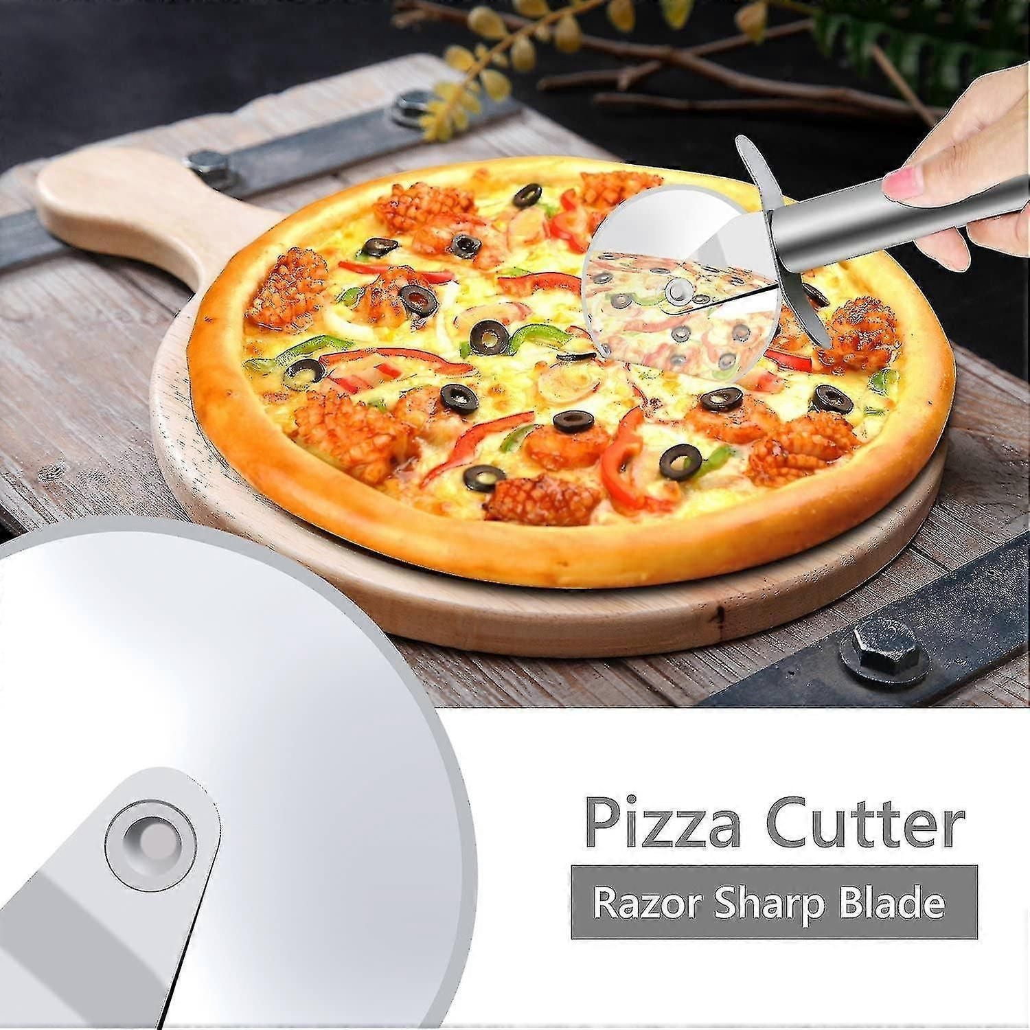 3pcs Pizza Cutter, Pizza Shovel, Stainless