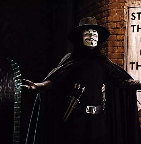 2 Pack V For Vendetta Mask Halloween Mask Hacker Mask Anonymous Guy Face Mask Party Mask