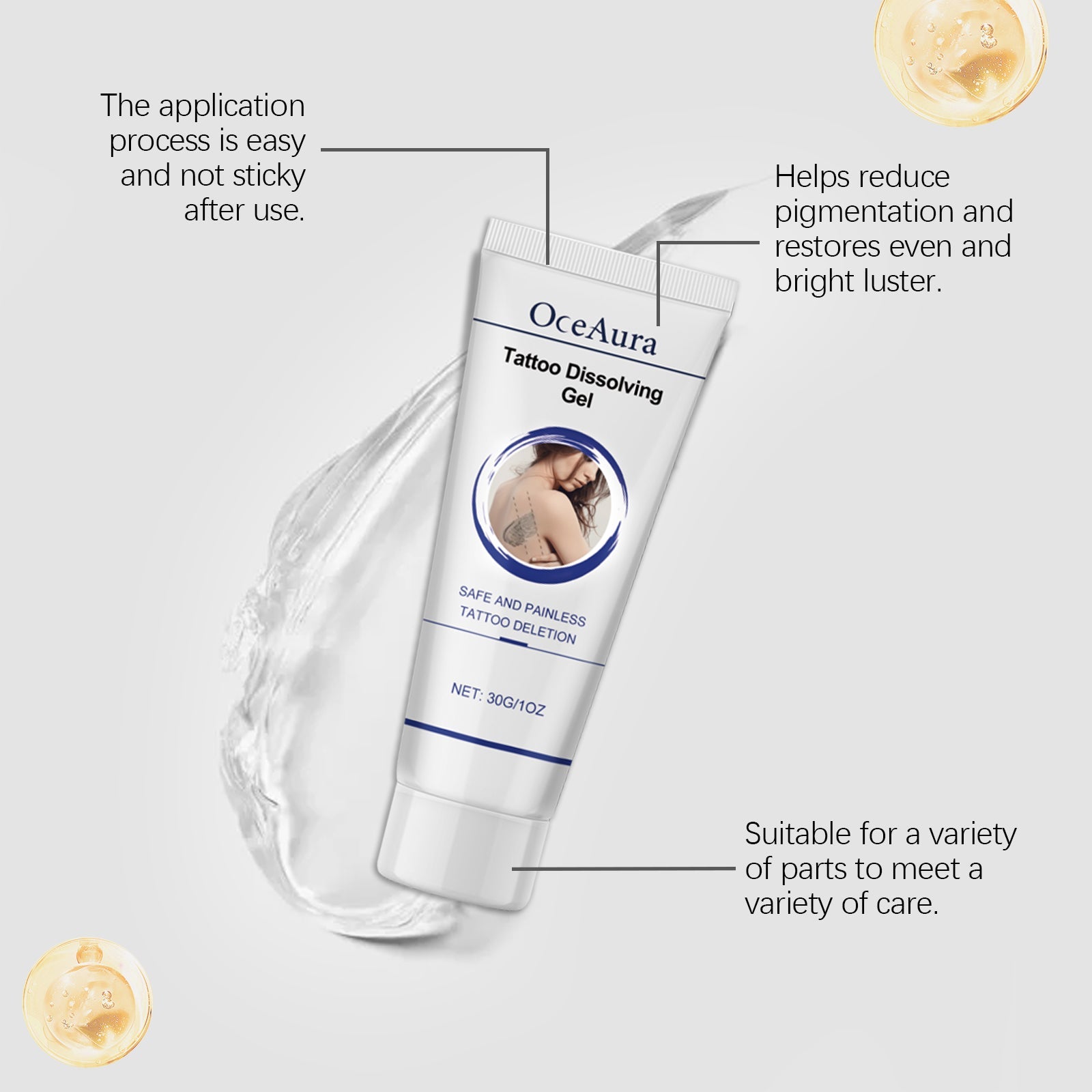 Body Care Gel, Brightening, Moisturizing, Skin Fade Marks, Gentle Cleansing ,1 set