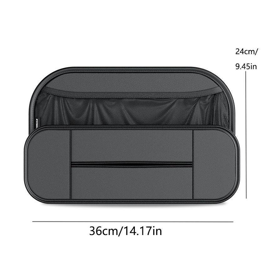 Leather Car Backseat Organizer Auto Hanging Storage Bag With Tissue Box