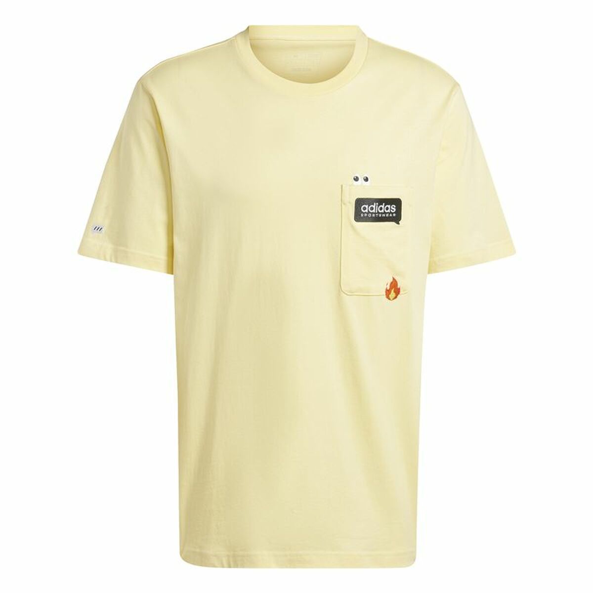 Men’s Short Sleeve T-Shirt Adidas Remoji Pocket Graphic Yellow Golden