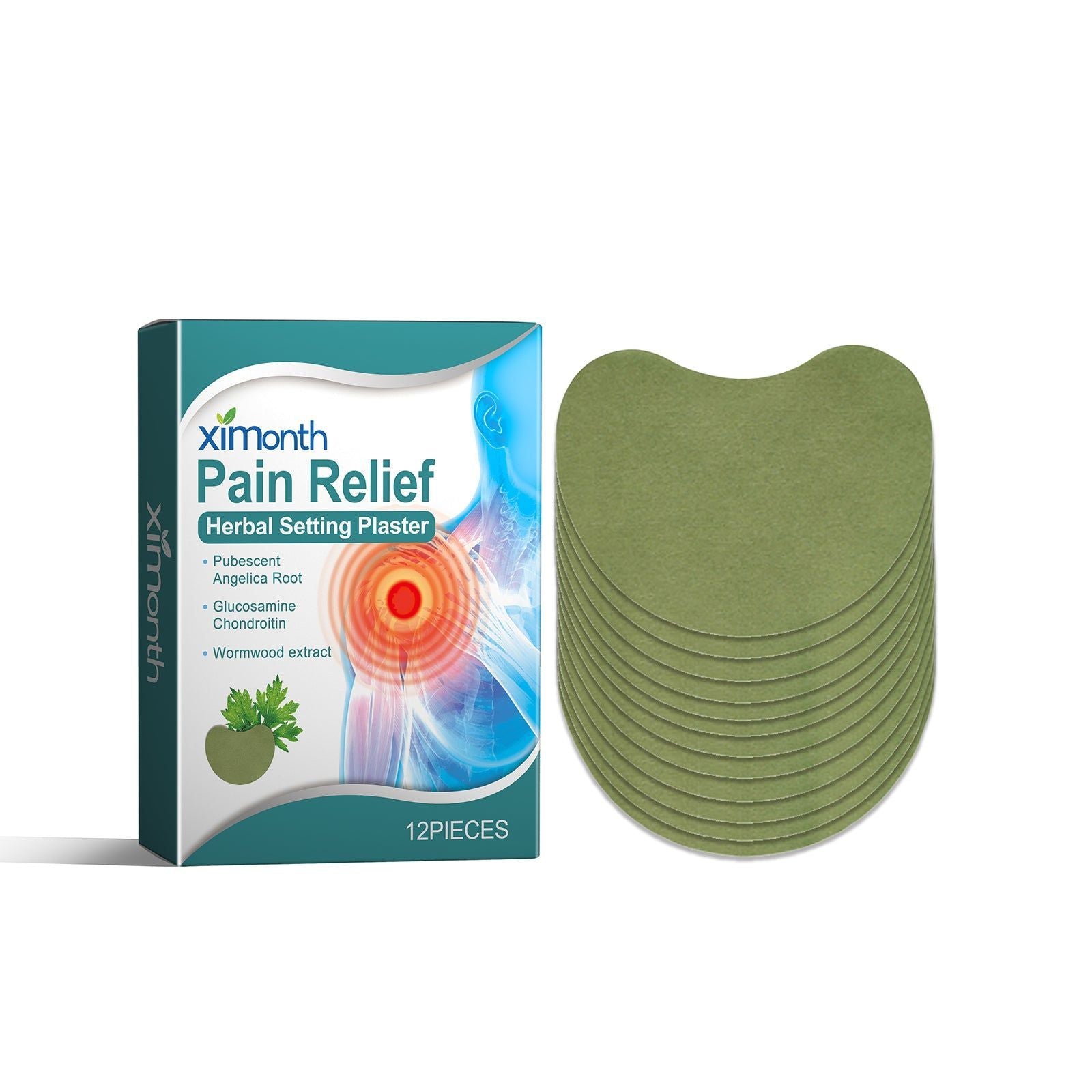 PeriShoulder Care Herbal Plaster, Pain Relief, Muscle Relaxation, Anti-Inflammatory, Natural Healing ,12pcs