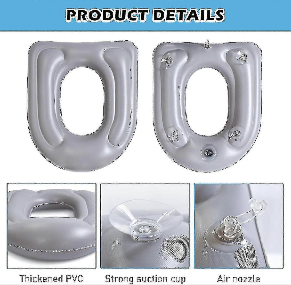 Inflatable Toilet Seat Cushion for Elderly and Disabled