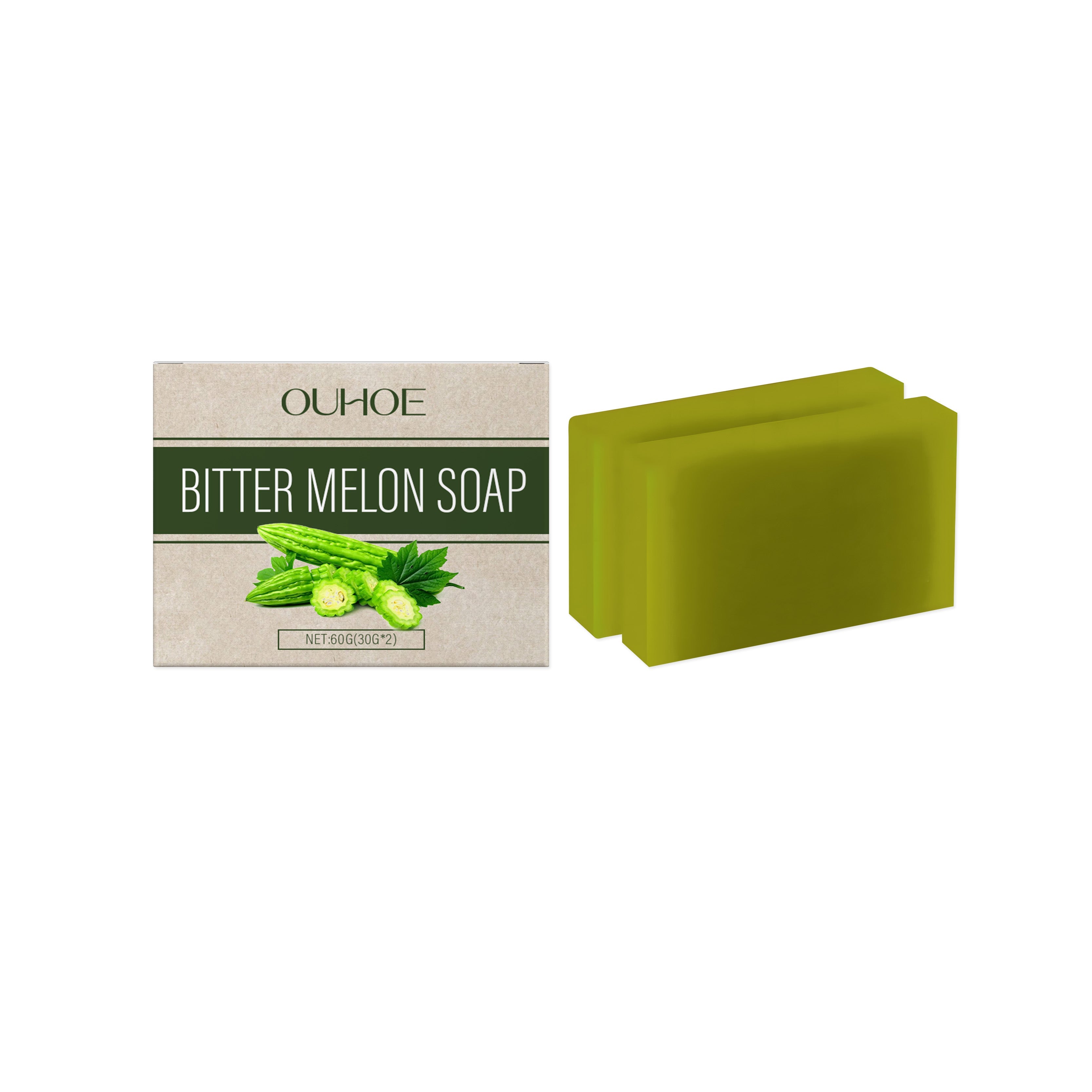 Bitter Gourd Herbal Body Cleansing Soap, Deep Pore Detox, Moisturizes Skin ,60g