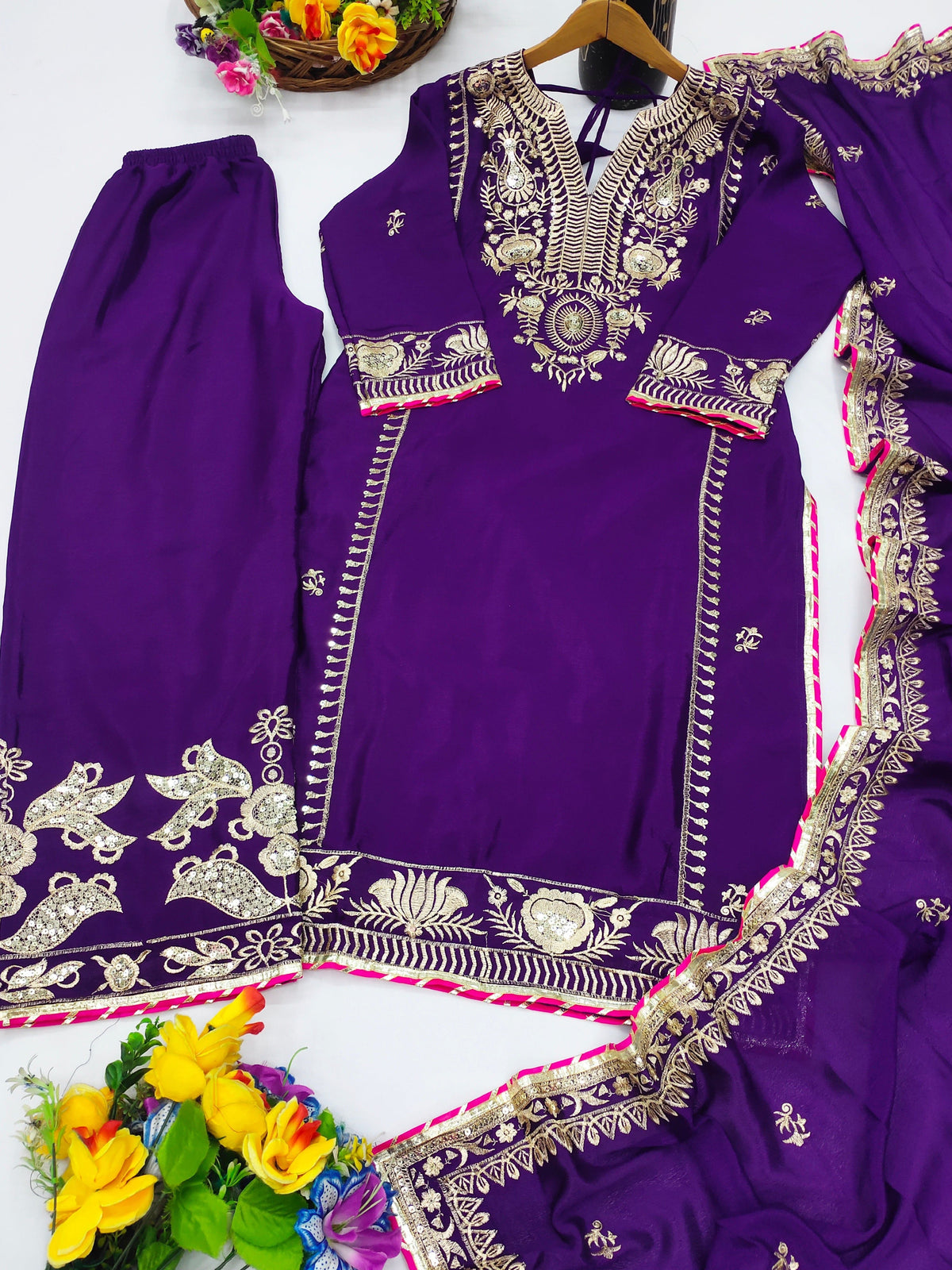 Fab Zone Beautiful Party Wear Suit Bottom And Dupatta With Sequence Embroidered Work