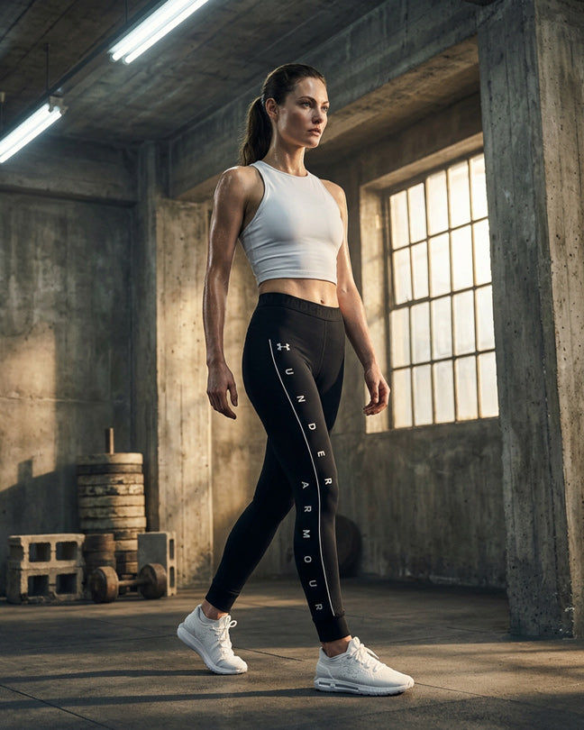 Under Armour black side leg logo legging