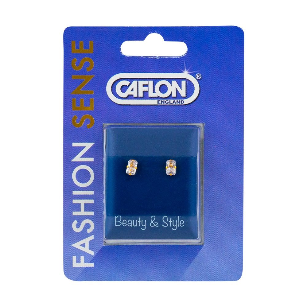 Caflon Fashion Sense Gold Plated Cubic Zirconia Emerald Earring, 5x3mm