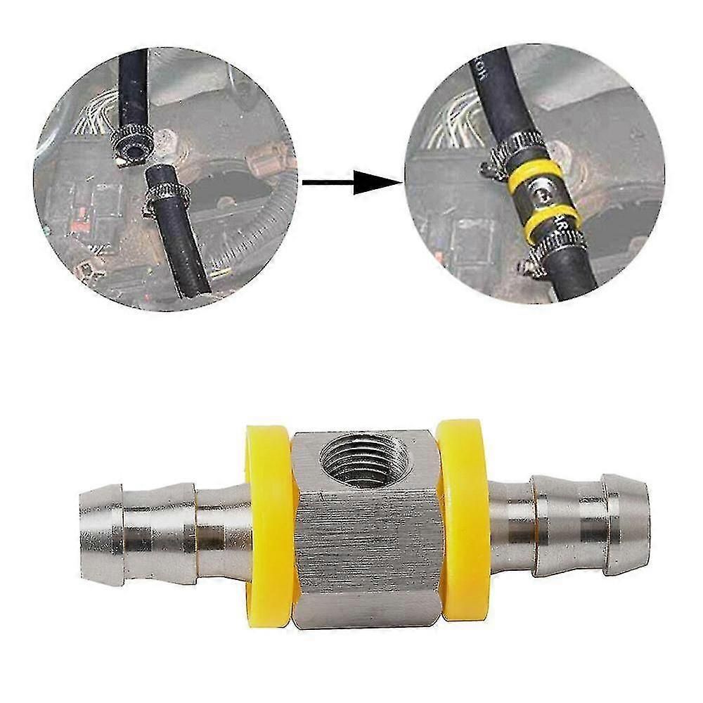Universal Fuel Pressure Gauge 1/8 Npt(140 Psi) With 3/8 Inch Fuel Line Fuel Pressure Gauge Sensor T