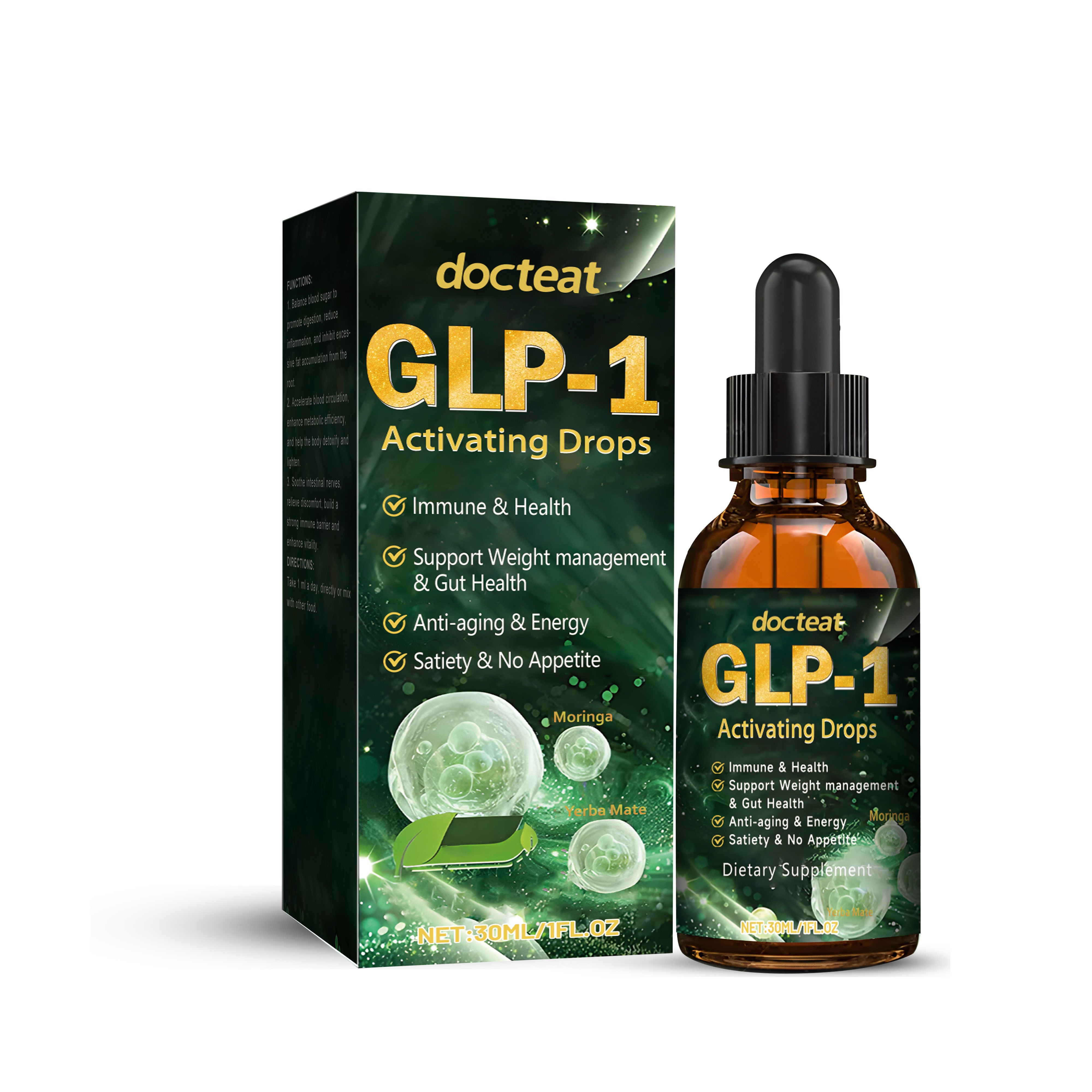 Boost Your Body Care with GLP-1 Moringa Drops, Regulate Sugar, Burn Fat ,30ml