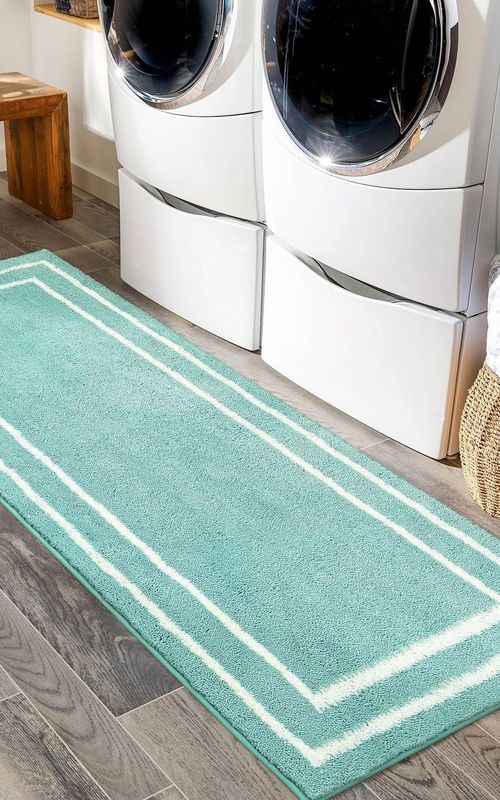 AIESY® Beautiful Runner Double Border Design Non-Slip Bath Mat