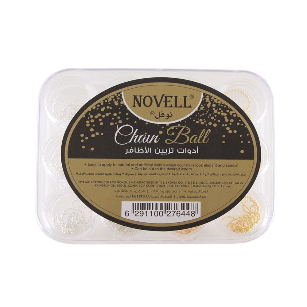 Novell Gold & Silver Chain Ball Nail Art