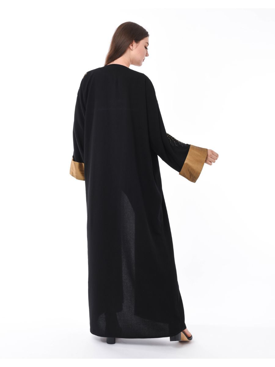MOiSTREET Black Exotic Abaya Embellished with Hand Embroidery