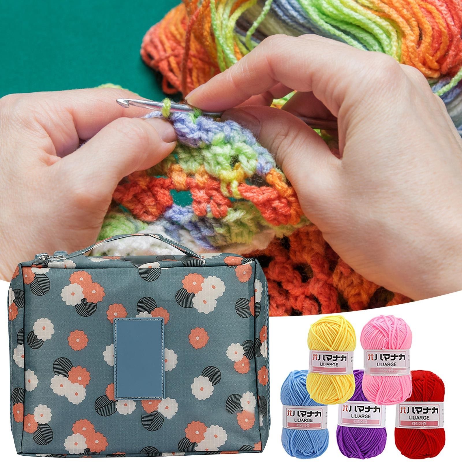 Crochet Hook Set DIY Crochet Tools Set Weave Yarn Kits With Storage Bag