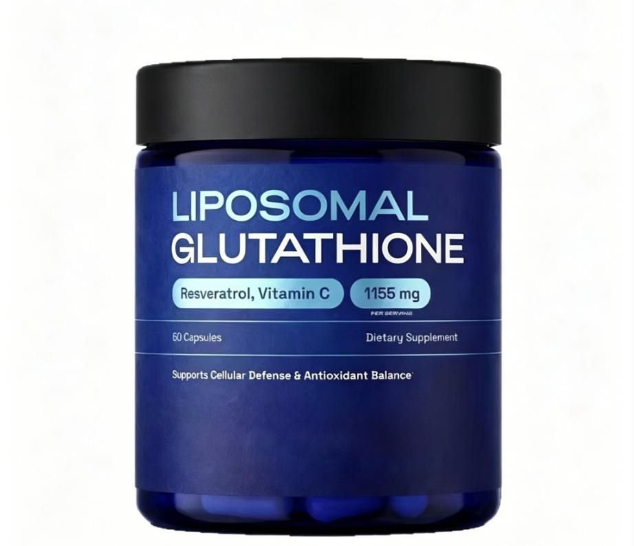 Liposomal Glutathione with Resveratrol & Vitamin C Daily Dietary Supplement, 60 Vegetarian Capsules