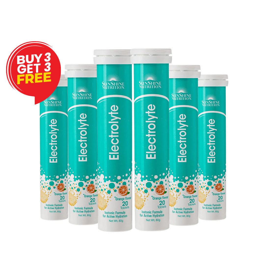 Sunshine Nutrition Electrolyte Effervescent Orange Tabs 20's Super Saver Pack