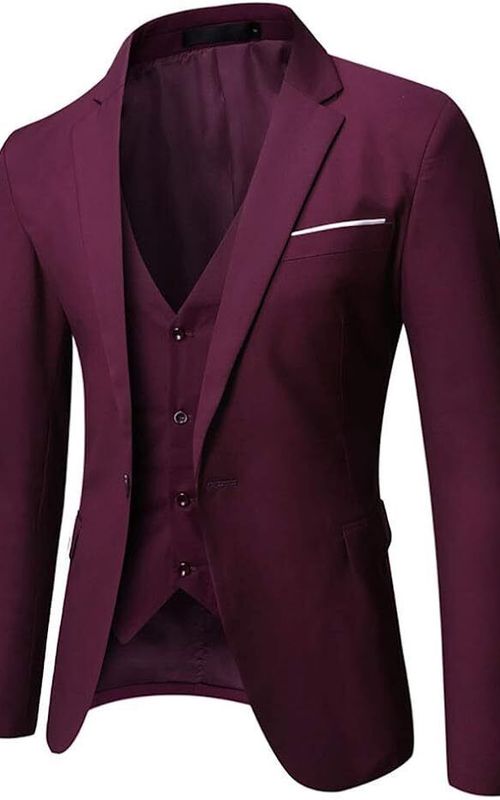 Purple Coat Pant Vest Tuxedo, Elegant Formal Attire for Weddings, Ideal Gift